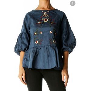 Hidden Alley size large blue Bohemian blouse